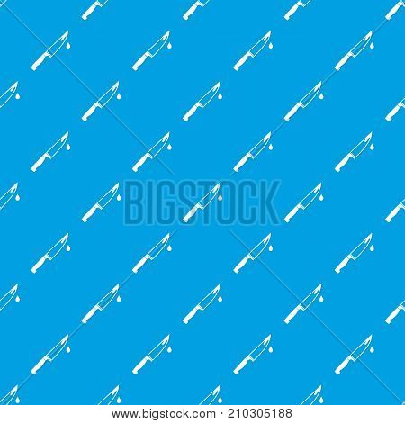 Steel knife pattern repeat seamless in blue color for any design. Vector geometric illustration
