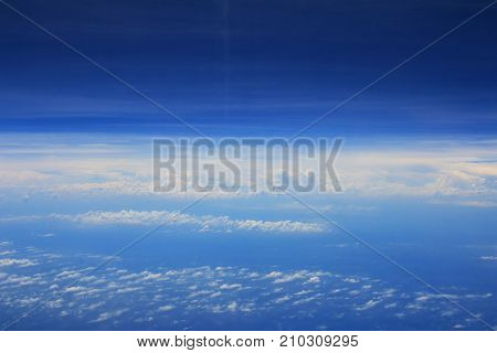 Blue Sky With Clouds At Plane
