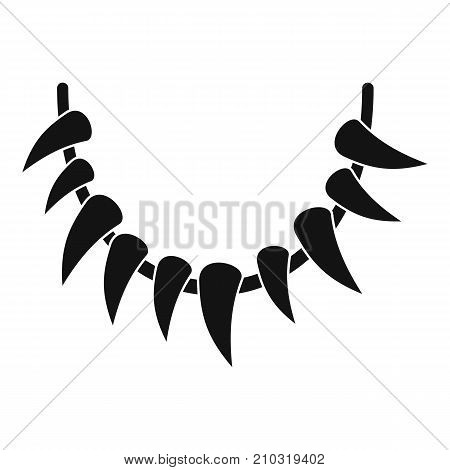 Tooth necklace icon. Simple illustration of tooth necklace vector icon for web