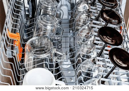 Clean Glasses After Washing In The Dishwasher.