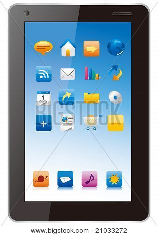Touchscreen mit Knöpfen Vektor