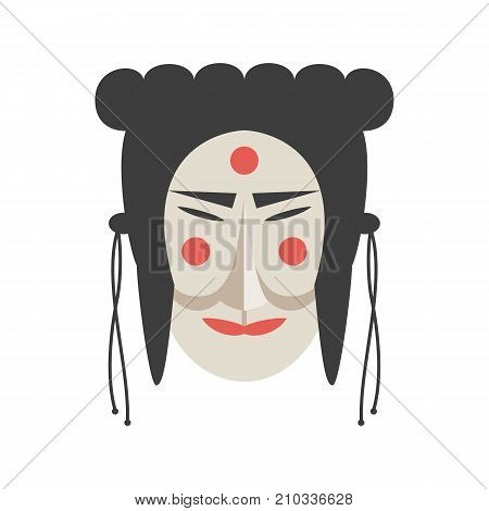 Traditional mask icon on the white background. Vector illustration.