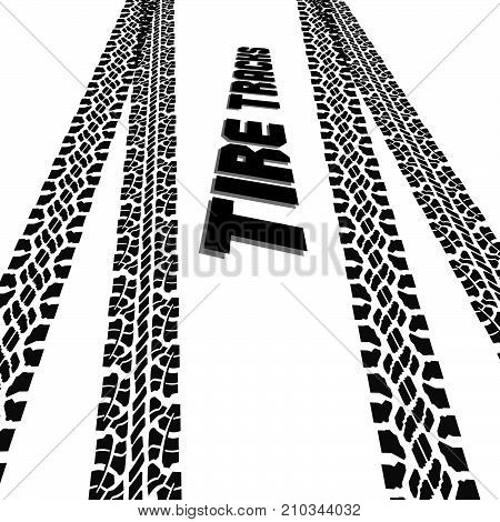 Tire track silhouette banner. Vector illustration EPS10.
