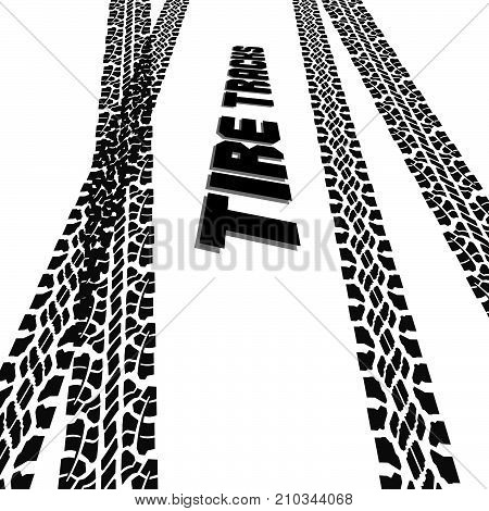 Tire track silhouette print. Vector illustration EPS10.