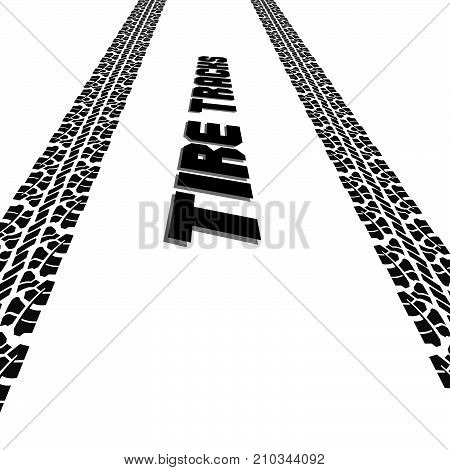 Tire track silhouette print. Off-road banner. Vector illustration EPS10.