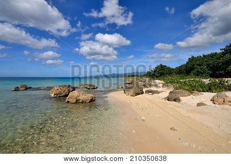 Small cosy Ancon beach being in the vicinity of the Trinidad city on Cuba.