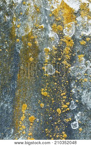 rock and moss background. Old wall structure