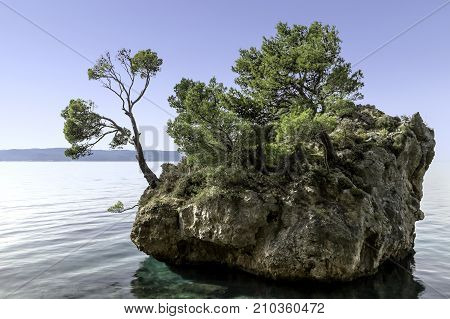 Kamen Brela - Tiny famous island in Brela, Makarska Riviera, Croatia