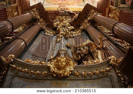 Melk Austria - 07 May 2009: Interior Of The Main Church In Monastery. All The Artwork Was Created Be