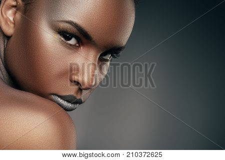 Girl With Silver Makeup