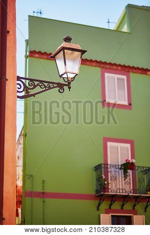 Colorful Houses On A Street Of Bosa, Sardinia, Italy