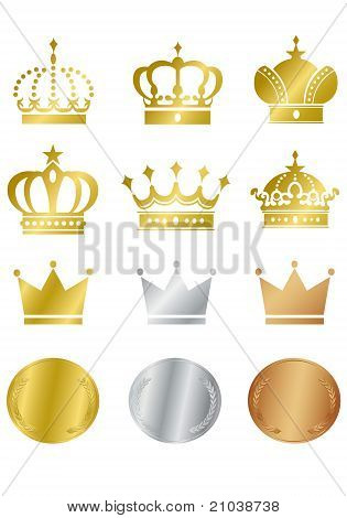 Gold Crown Sammlung Vektor
