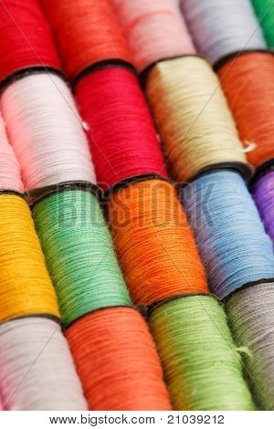 bobbins of lurex thread
