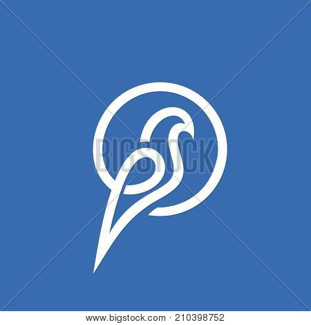 Modern vector professional sign logo dove bird.