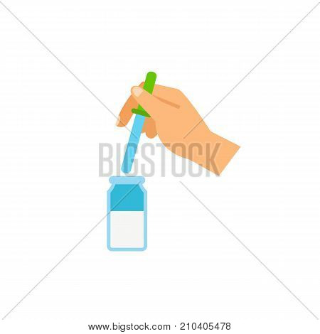 Hand with pipette. Laboratory, research, essence. Testing concept. Can be used for topics like perfumery, chemistry, medicine.