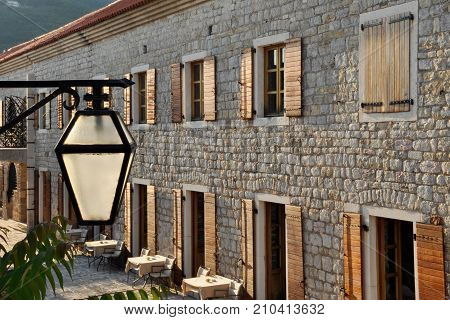Budva, Montenegro - June 6, 2014: Old Fort in the evening light