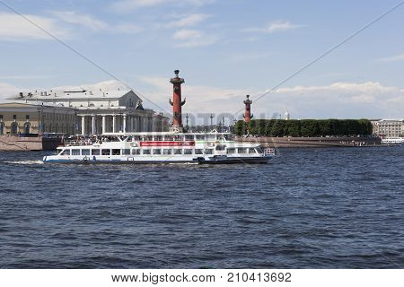 St. Petersburg, Russia - June 17, 2017: Pleasure boat 