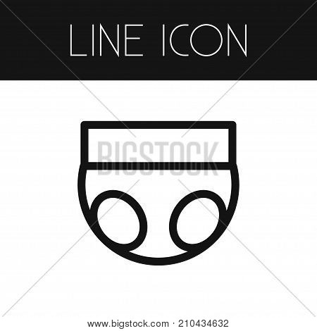 Pampers Vector Element Can Be Used For Diaper, Pampers, Baby Design Concept.  Isolated Diaper Outline.