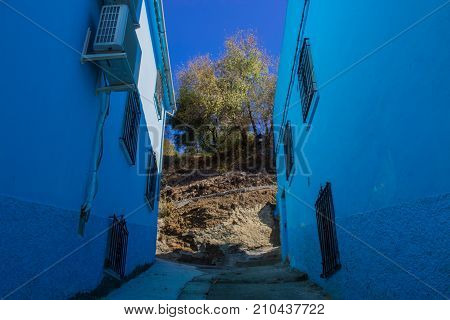 Juzcar smurf village. Malaga province, Costa del Sol, Andalusia, Spain. Picture taken - 22 october 2017.
