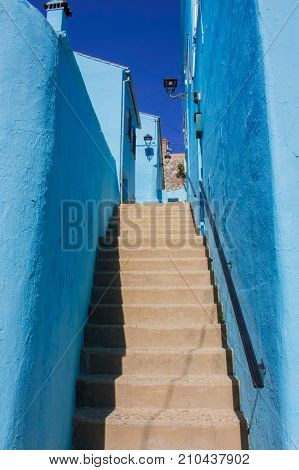 Juzcar smurf village. Malaga province, Costa del Sol, Andalusia, Spain. Picture taken - 22 october 2017.