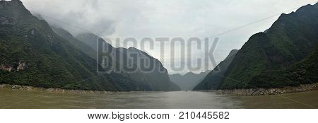 Majestic Three Gorges and Yangtze River in Hubei province in China.
