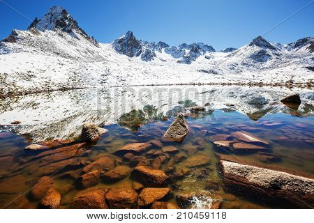 Autumn season in  Kackar Mountains in the Black Sea region of Turkey. Beautiful mountains landscape.