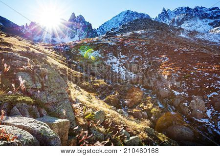 Autumn season in  Kackar Mountains in the Black Sea region of Turkey. Beautiful mountains landscape.