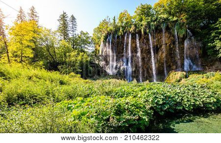 Galovac Waterfall in Plitvice Lakes National Park, Croatia