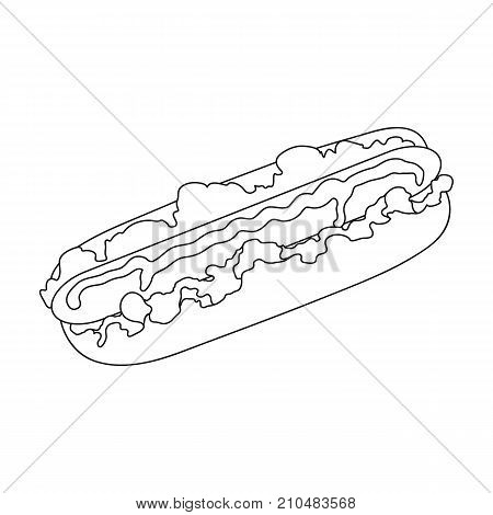 Hot dog, single icon in outline style.Hot dog vector symbol stock illustration .
