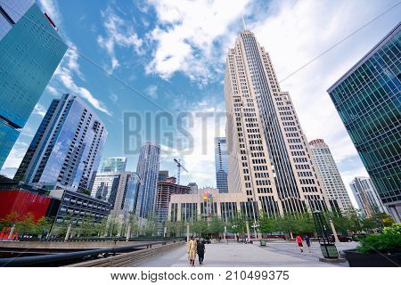 Typical Street Scene, Downtown Chicago.