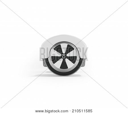 Modern Sporty Gyroboard White Side View 3D Render On White Background