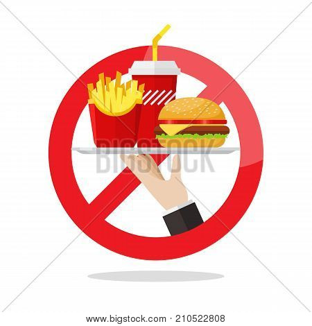 No food allowed symbol. Vector illustration graphic design