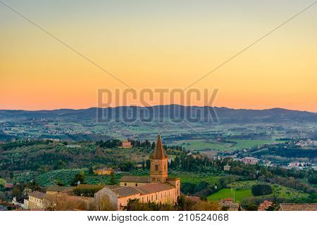 Scenic View Of The Italian City Of Perugia In Umbria