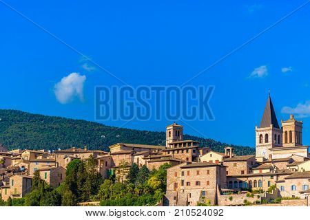 Scenic View Of Spello In Umbria