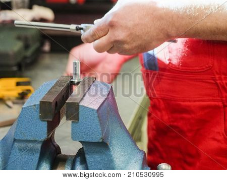Worker hands close up
