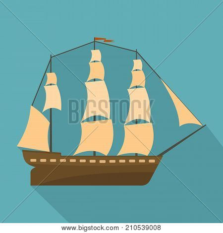 Sailboat icon. Flat illustration of sailboat vector icon for web