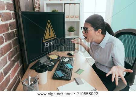 Sadness Office Worker Lady Showing Confused Posing