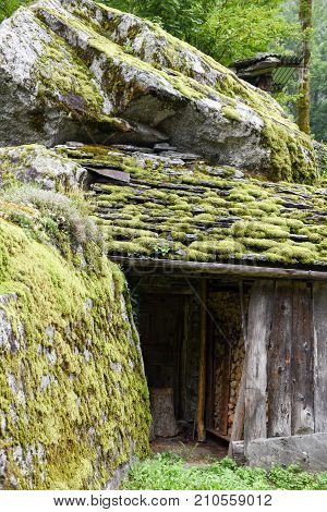 Typical Grotto At Fontana On Maggia Valley