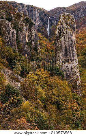 Beautiful canyon Vela Draga in autumnn, Croatia, HR