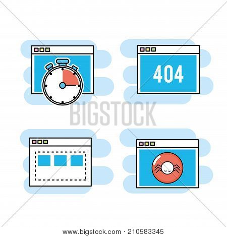 set webside code programmer technology vector illustration