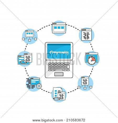 set webside code programmer technology vector illustration