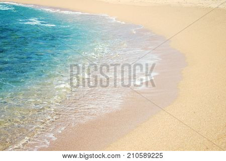 Sea surf to the beach shore sunny day summer vacation