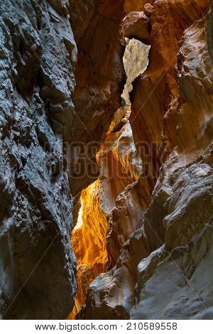 hiking in hidden canyon at turkey saklikent