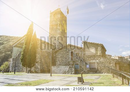 The village of Castellfollit in Girona Spain