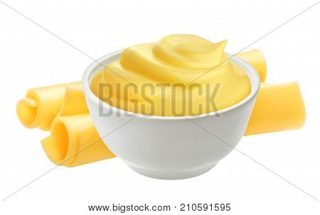 Cheese sauce isolated on white background with clipping path