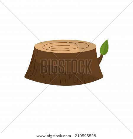 natural tree bole with ecology leaf design vector illustration