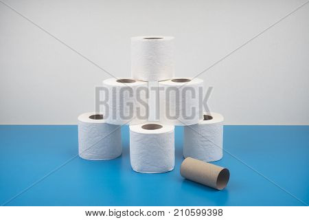 toilet paper close-up isolated on white background