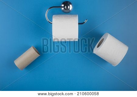 toilet paper close-up isolated on white background