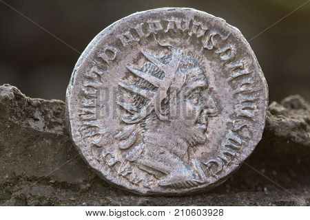Roman Silver Coins Covered In Dirt