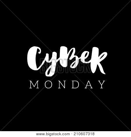 Cyber Monday Sale Lettering Design Template. Advertising Poster Design. Sale Discount Banner Label S